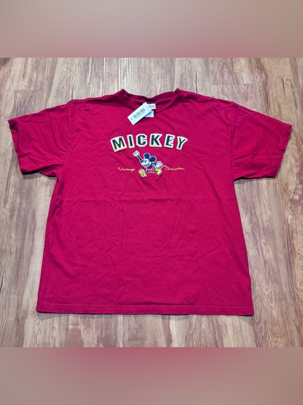 Vintage Character Mickey Mouse Disneyland Resort Adult T-shirt Size XXL Red shor